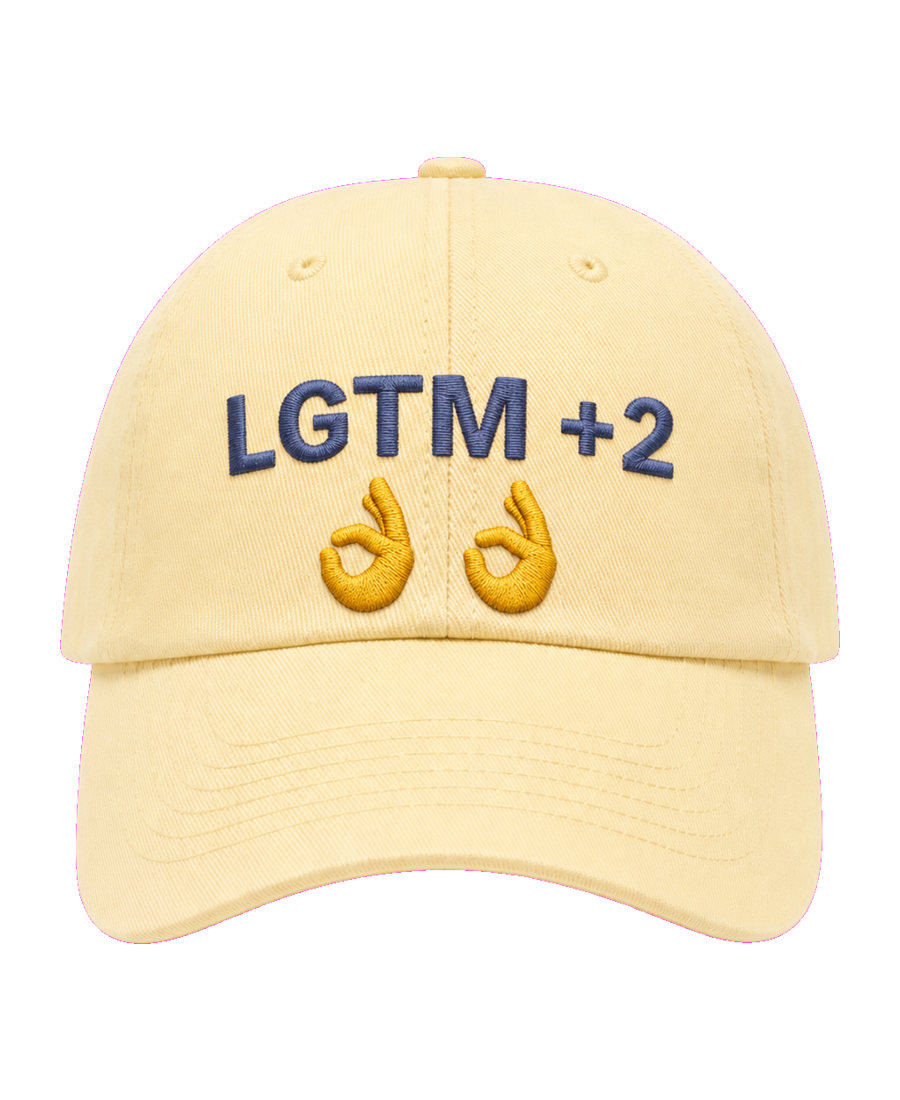 LGTM +2 embroidered dad cap front view