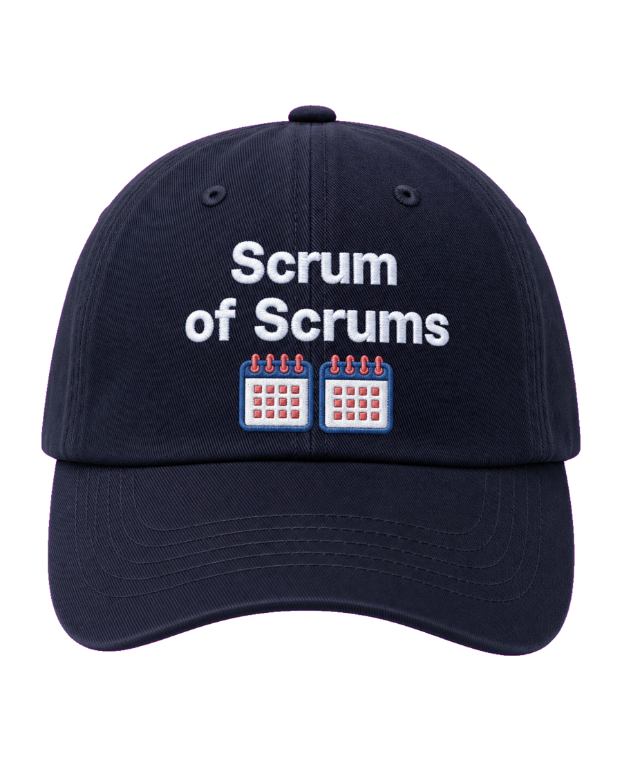 Scrum of Scrums 🗓️🗓️ embroidered dad cap front view