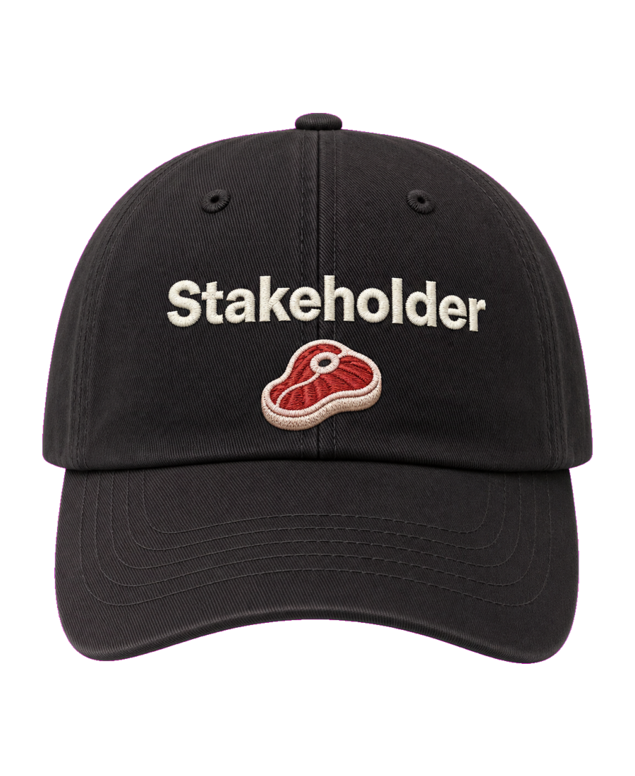 Stakeholder 🥩 embroidered dad cap front view
