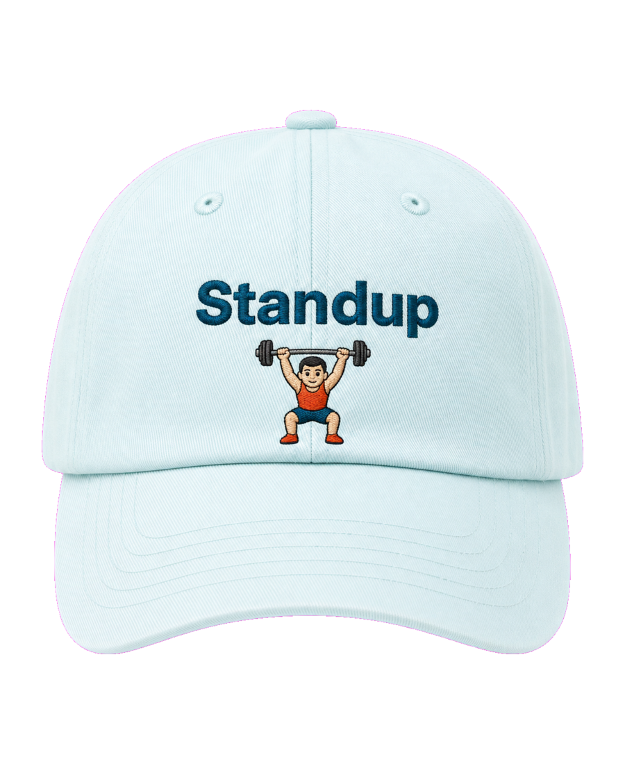 Standup 🏋🏻‍♂️ embroidered dad cap front view