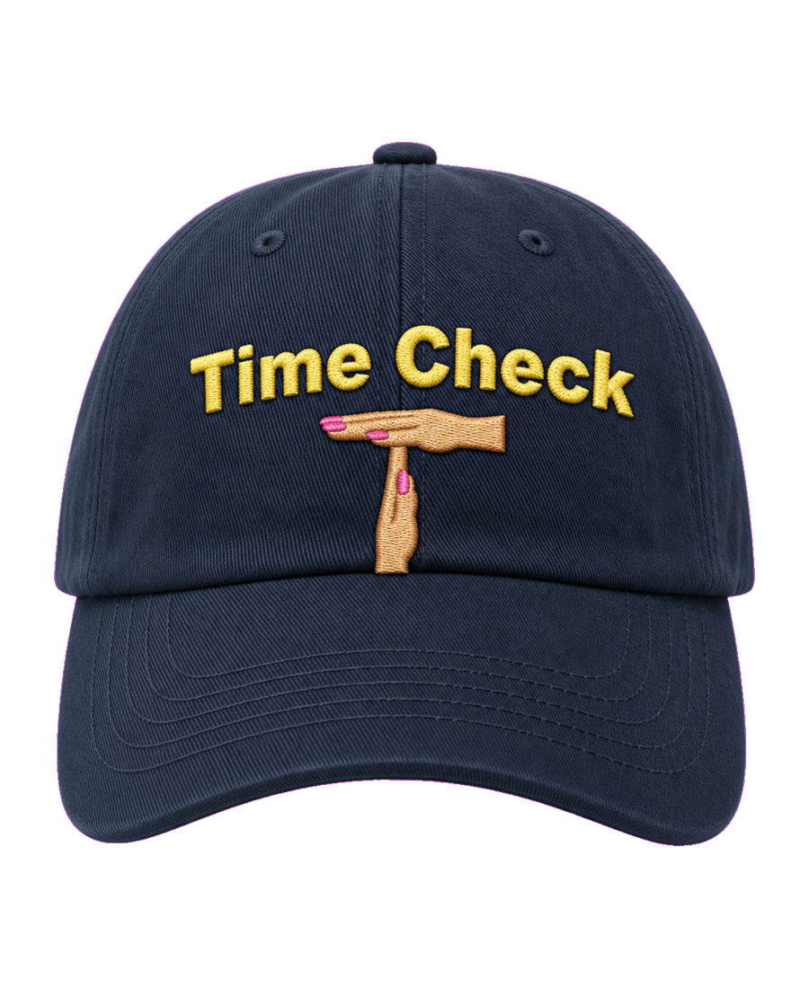 Time Check embroidered dad cap front view