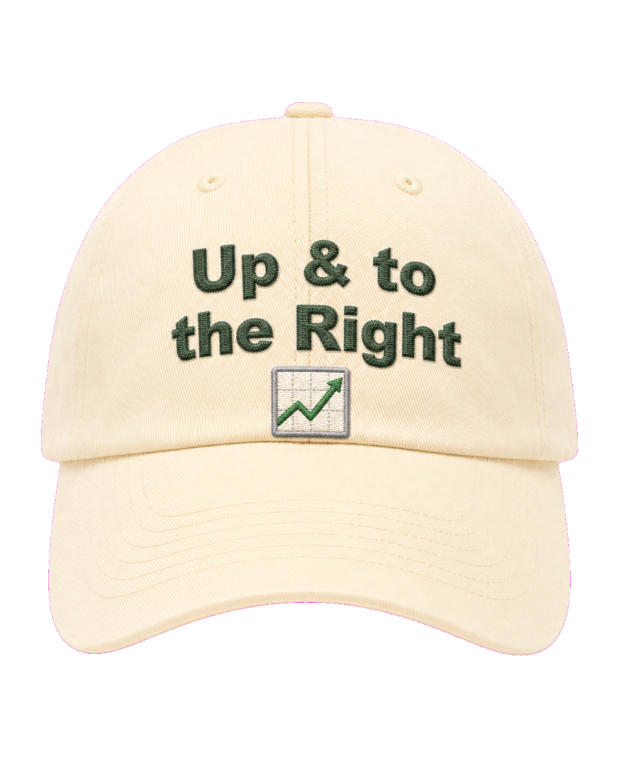 Up & to the Right embroidered dad cap front view