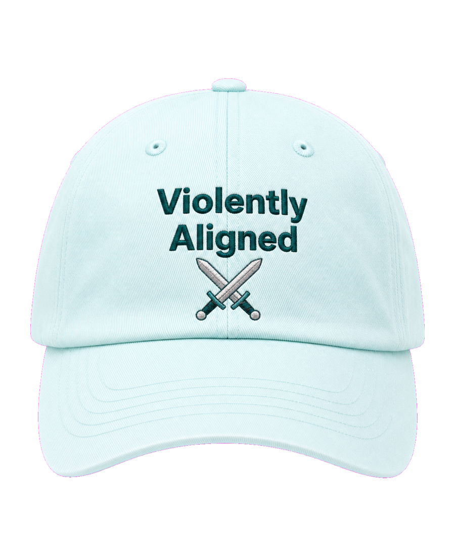 Violently Aligned ⚔️ embroidered dad cap front view